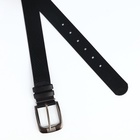 Ремень мужской, ширина 3.5 см, винт, один прокол, пряжка металл, чёрный - Фото 2