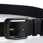 Ремень мужской, ширина 3.5 см, винт, один прокол, пряжка металл, чёрный - Фото 6