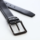 Ремень мужской, ширина 3,5 см, винт, пряжка металл, цвет чёрный - фото 25516049