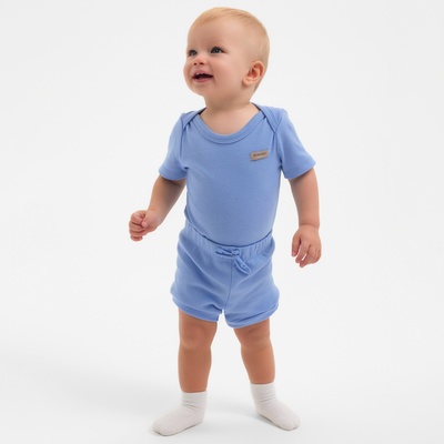 Костюм детский (боди, шорты) MINAKU, рост 74-80 см, пыльно-голубой