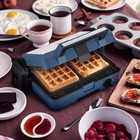 Мультипекарь Kitfort КТ-3627, 1200 Вт, венские вафли/гриль/сэндвичи, синий 10661072 - фото 16465784