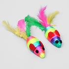 Мышь, 5 см, с перьями, разноцветная - Фото 2