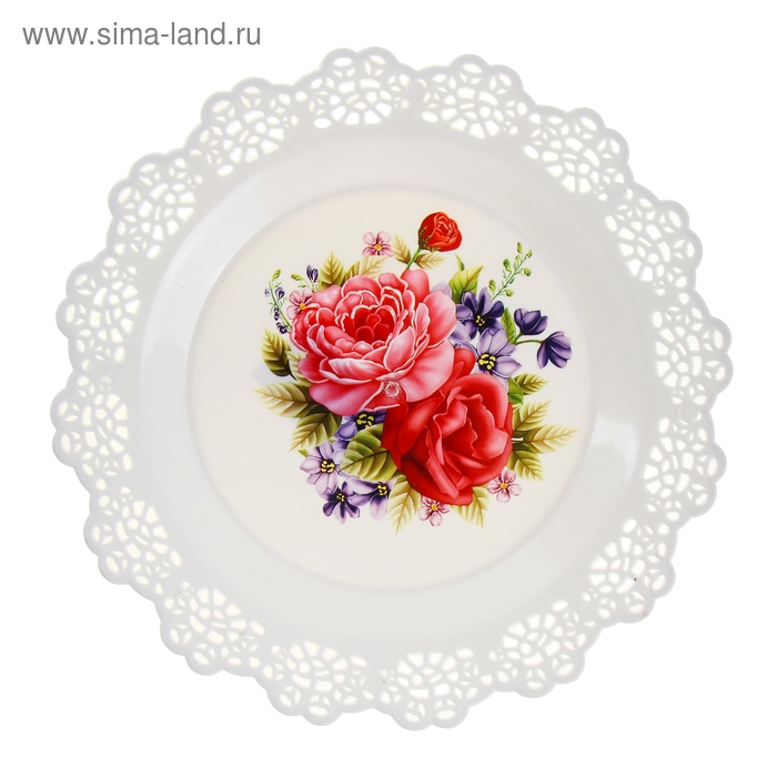 Тарелка кружевная квадратная «Кубань», 24 см, цвет МИКС - Фото 1