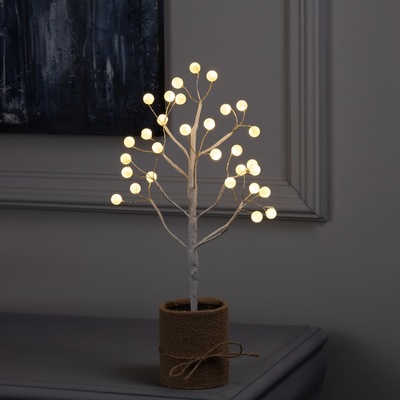 Светодиодный куст «Шарики» 35 см, 30 LED, от батареек AAx3, свечение тёплое белое