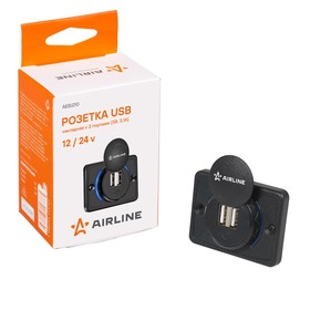 Розетка USB накладная Airline, 2 порта, 5В, 3.1А