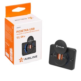 Розетка USB накладная c 2 портами (5В, QC3.0+QC3.0) AEBJ211