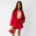 Костюм для девочки (рубашка и шорты) MINAKU, цвет красный, рост 158-164 см - фото 110819744