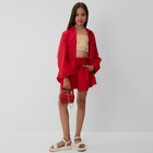 Костюм для девочки (рубашка и шорты) MINAKU, красный, рост 122-128 см 10366291 - фото 12814639