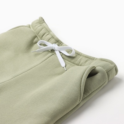 Брюки для девочки с начёсом MINAKU: Exclusive print, оливковые, Oversize рост 116 см