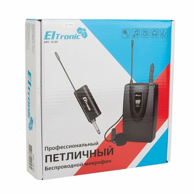 Микрофон петличный ELTRONIC, беспроводной 10-05, чёрный