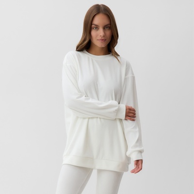 Костюм женский (свитшот, леггинсы) KAFTAN Plushy, размер 52-54, белый