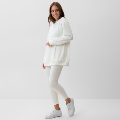 Костюм женский (свитшот, леггинсы) KAFTAN Plushy, размер 52-54, белый