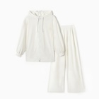 Костюм женский (толстовка и брюки) KAFTAN Plushy р. 40-42, белый 10610199 - фото 13890733