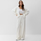 Костюм женский (толстовка и брюки) KAFTAN Plushy р. 44-46, белый 10610201 - фото 12254248