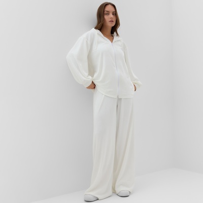 Костюм женский (толстовка, брюки) KAFTAN Plushy, размер 48-50, белый