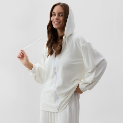 Костюм женский (толстовка, брюки) KAFTAN Plushy, размер 52-54, белый