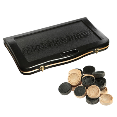 Нарды деревянные большие, 55×55 см, кожа, удав, с ручкой