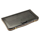 Нарды деревянные большие, настольная игра, 55 х 55 см, кожа, с ручкой, крокодил, черные - фото 26033333