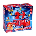 Пожарная машина «Супер отряд», автотрек, 3 утёнка, световые и звуковые эффекты, работает от батареек - Фото 12