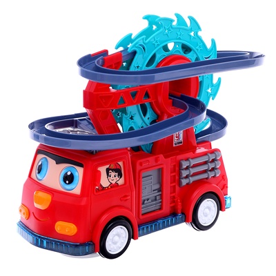 Пожарная машина «Супер отряд», автотрек, 3 утёнка, световые и звуковые эффекты, работает от батареек