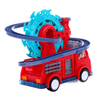 Пожарная машина «Супер отряд», автотрек, 3 утёнка, световые и звуковые эффекты, работает от батареек