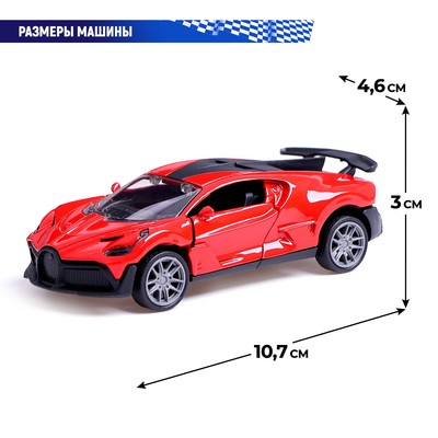 Машина металлическая «Купе», 1:36, инерционная, открываются двери, цвет красный