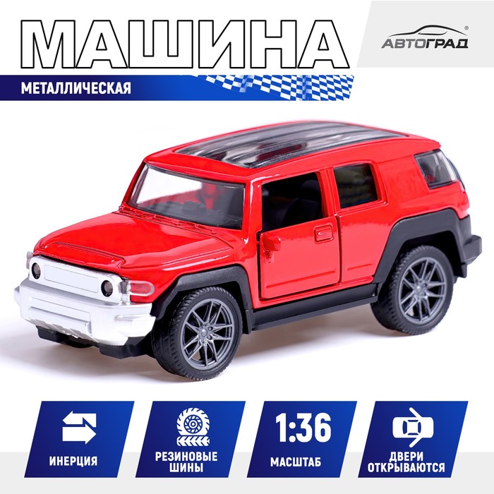 

Машина металлическая «Джип», 1:36, инерционная, открываются двери, цвет красный