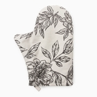 Варежка - прихватка «Этель» Black flowers, 20×27 см, 100% хлопок, саржа 190 г/м² - Фото 1