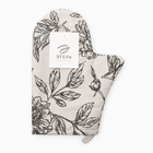 Варежка - прихватка «Этель» Black flowers, 20×27 см, 100% хлопок, саржа 190 г/м² - Фото 4