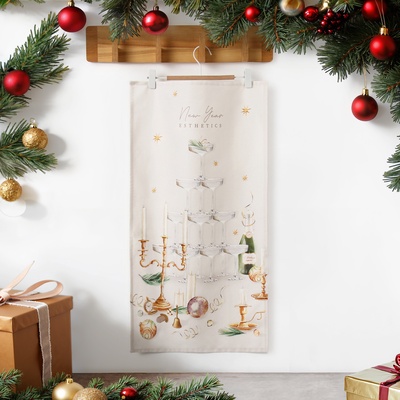 Полотенце Этель «Новогодняя эстетика» 40×73 см, 100% хлопок, саржа 190 г/м²