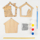 Ёлочная подвеска из дерева своими руками на новый год «Мишка», набор для творчества - Фото 3