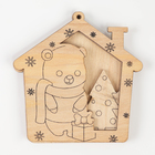 Ёлочная подвеска из дерева своими руками на новый год «Мишка», набор для творчества - Фото 5