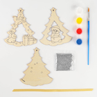 Ёлочная подвеска из дерева своими руками на новый год «Ёлка», набор для творчества - Фото 3