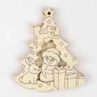 Ёлочная подвеска из дерева своими руками на новый год «Ёлка», набор для творчества - Фото 5