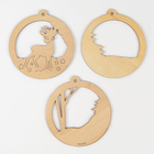 Ёлочная подвеска из дерева своими руками на новый год «Олень», набор для творчества - Фото 4