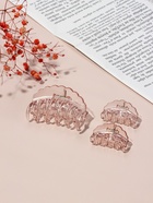 Краб для волос "Флориана" (набор 3 шт) дуга волна, 6,5 и 4 см, розовый (6 шт) - фото 809121940