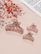 Крабик для волос «Флориана», набор 3 шт., дуга форма, 6.5 и 4 см, розовый (комплект 6 шт) - фото 51904963