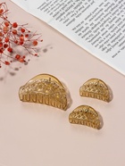 Крабик для волос «Флориана», набор 3 шт., сетка, 6.5 и 4 см, светло-коричневый 10454861