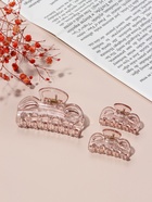 Краб для волос "Флориана" (набор 3 шт) геометрия, 6,5 и 4 см, розовый (6 шт) - фото 809122012