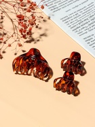 Крабики для волос «Флориана», набор 3 шт., объём, 6.5 и 3.5 см, тёмно-коричневые 10454866