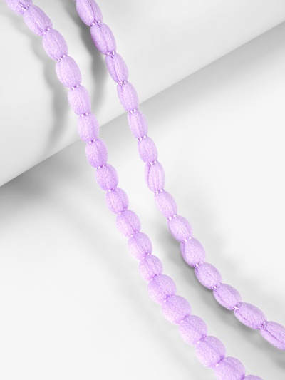 Тесьма декоративная с помпонами, 10 мм, 9.1±0.5 м, сиреневая