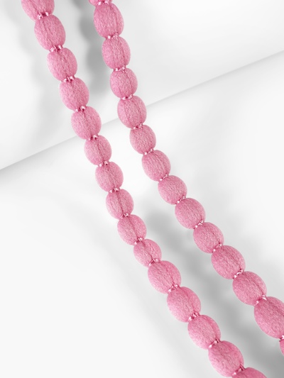 Тесьма декоративная с помпонами, 10 мм, 9.1±0.5 м, розовый