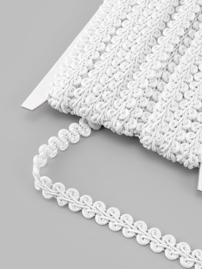 Тесьма декоративная «Шанель», 12 мм, 10±1 м, белая - Фото 1