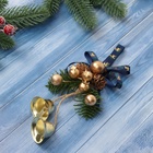 Украшение новогоднее «Зимнее волшебство. Очарование», 13×7 см, с колокольчиками и шишками - Фото 2