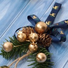 Украшение новогоднее «Зимнее волшебство. Очарование», 13×7 см, с колокольчиками и шишками - Фото 3