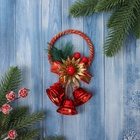 Украшение новогоднее «Зимнее волшебство. Настроение» 15×8 см, в виде венка, красное - Фото 1