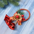 Украшение новогоднее «Зимнее волшебство. Настроение» 15×8 см, в виде венка, красное - Фото 2