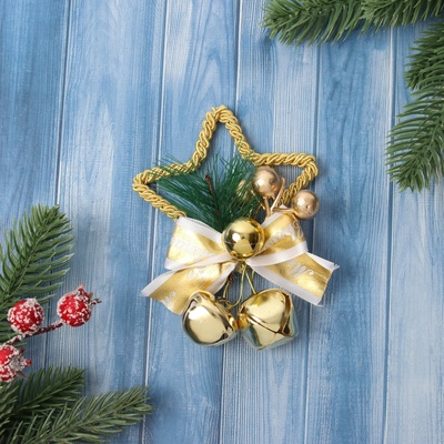 Украшение ёлочное «Зимнее волшебство. Настроение», новогоднее, 12×9 см, в виде звезды