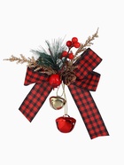 Ёлочная игрушка «Зимнее волшебство. Новогодний стиль» пластик, бант клетка, 12×9 см, красный - фото 119698989