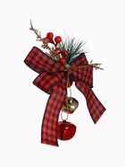 Ёлочная игрушка «Зимнее волшебство. Новогодний стиль» пластик, бант клетка, 12×9 см, красный - фото 119698991